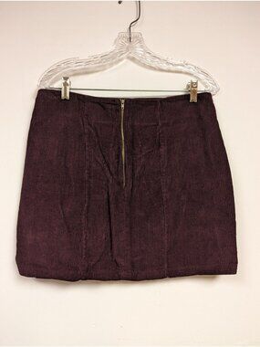 Grayson Corduroy Skirt Maroon Red Size L Womens Modest
